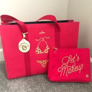 Spartina beach bag and makeup bag.